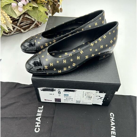 Women’s Chanel CC logo ballet flats size 36.5 made in Italy - Picture 1 of 10